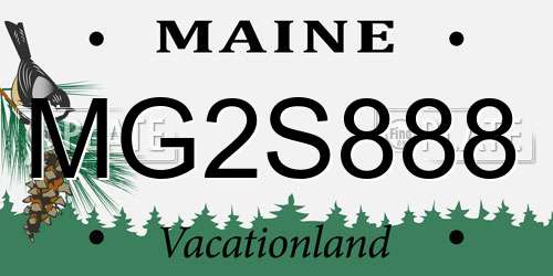 MG2S888 Maine License Plate