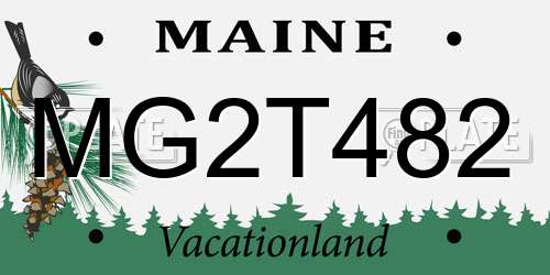 MG2T482 Maine License Plate