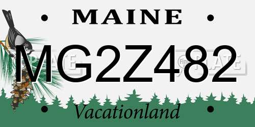 MG2Z482 Maine License Plate
