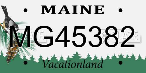 MG45382 Maine License Plate