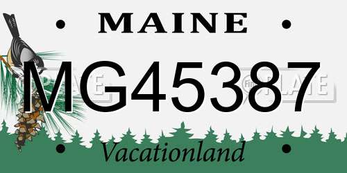 MG45387 Maine License Plate