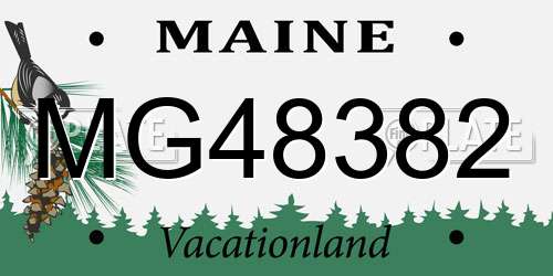 MG48382 Maine License Plate