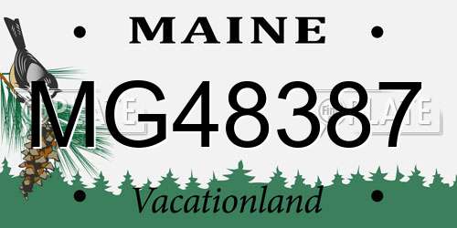 MG48387 Maine License Plate