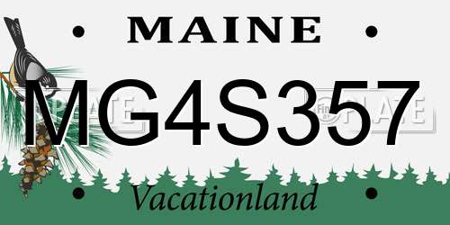 MG4S357 Maine License Plate