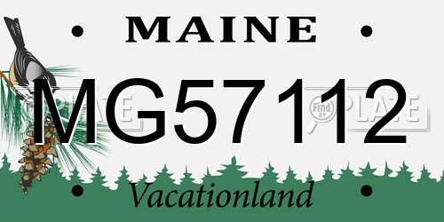 MG57112 Maine License Plate