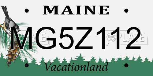 MG5Z112 Maine License Plate