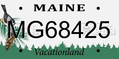 MG68425 Maine License Plate