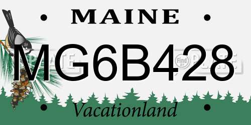 MG6B428 Maine License Plate
