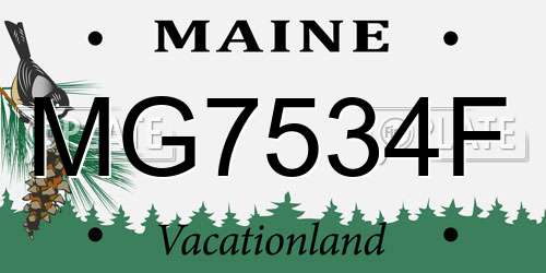 MG7534F Maine License Plate