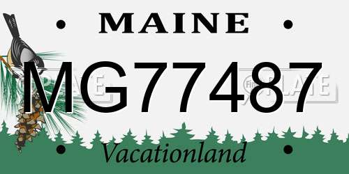 MG77487 Maine License Plate
