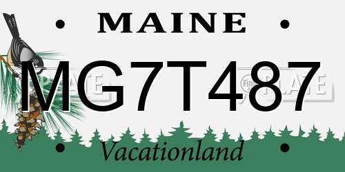 MG7T487 Maine License Plate