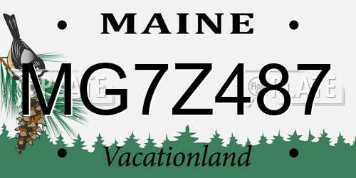 MG7Z487 Maine License Plate