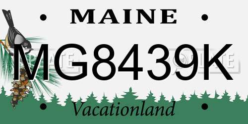 MG8439K Maine License Plate