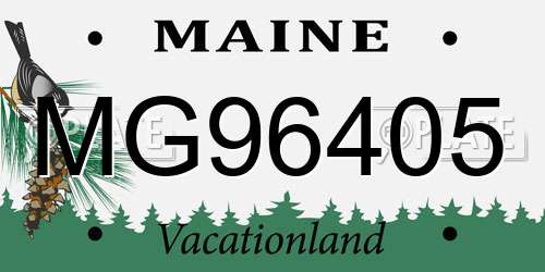 MG96405 Maine License Plate