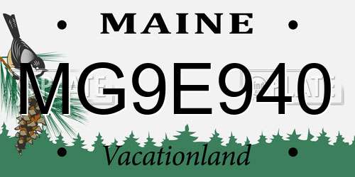 MG9E940 Maine License Plate