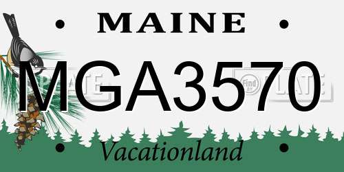 MGA3570 Maine License Plate