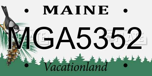 MGA5352 Maine License Plate