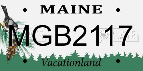 MGB2117 Maine License Plate