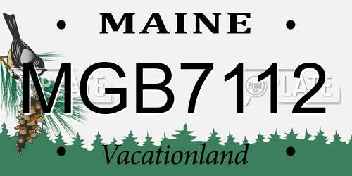 MGB7112 Maine License Plate
