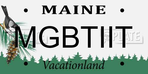 MGBTIIT Maine License Plate