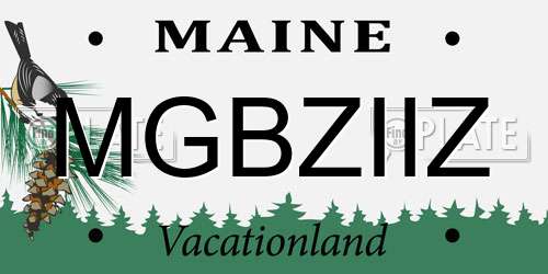 MGBZIIZ Maine License Plate