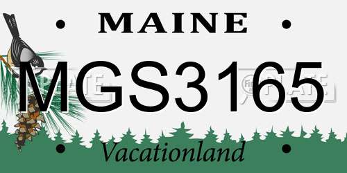 MGS3165 Maine License Plate