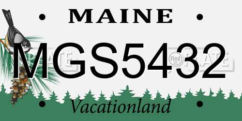 MGS5432 Maine License Plate