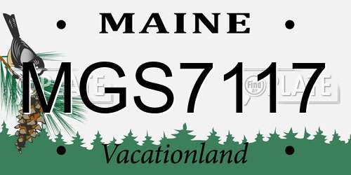 MGS7117 Maine License Plate
