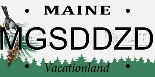 MGSDDZD Maine License Plate
