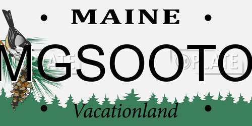 MGSOOTO Maine License Plate