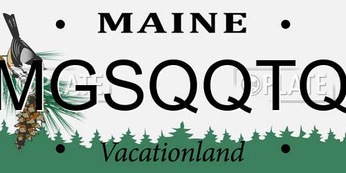 MGSQQTQ Maine License Plate