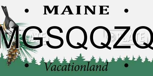 MGSQQZQ Maine License Plate