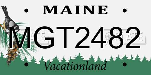 MGT2482 Maine License Plate