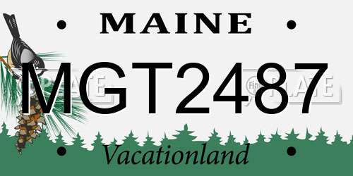 MGT2487 Maine License Plate