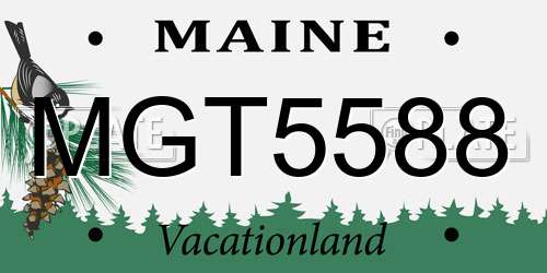 MGT5588 Maine License Plate