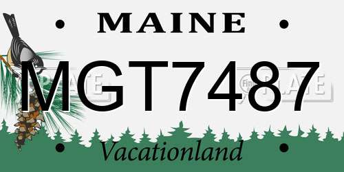 MGT7487 Maine License Plate