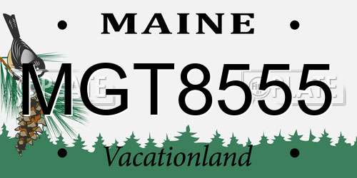 MGT8555 Maine License Plate