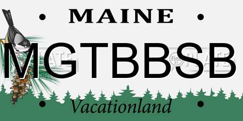 MGTBBSB Maine License Plate