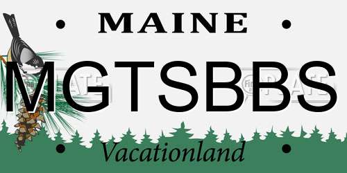 MGTSBBS Maine License Plate