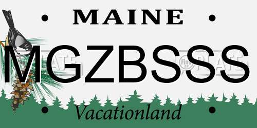 MGZBSSS Maine License Plate