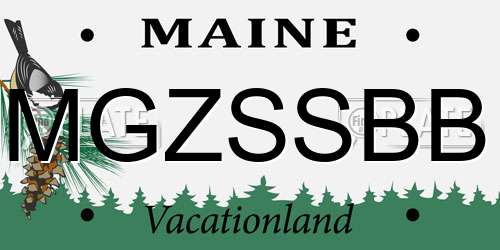 MGZSSBB Maine License Plate