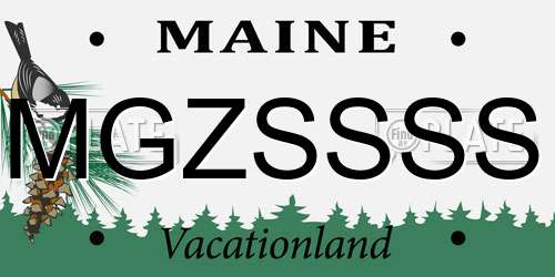 MGZSSSS Maine License Plate
