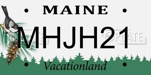 MHJH21 Maine License Plate