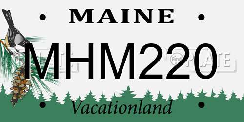 MHM220 Maine License Plate