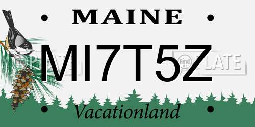 MI7T5Z Maine License Plate
