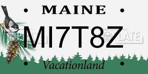 MI7T8Z Maine License Plate