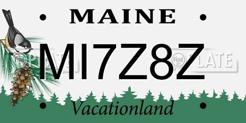 MI7Z8Z Maine License Plate