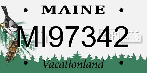 MI97342 Maine License Plate