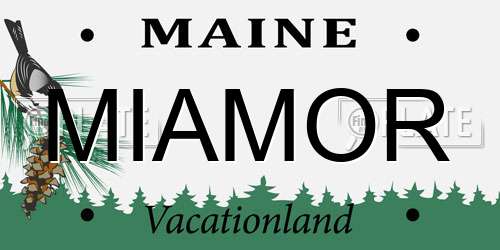 MIAMOR Maine License Plate