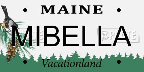 MIBELLA Maine License Plate